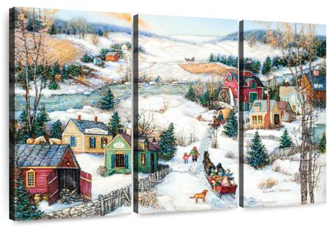 The Sleigh Ride Wall Art Painting By Linda Nelson Stocks