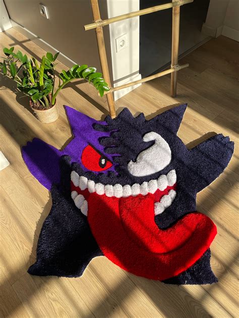 Gengar Fluffy Handmade Tufted Custom Rug Venom 3d Tufted Rug High