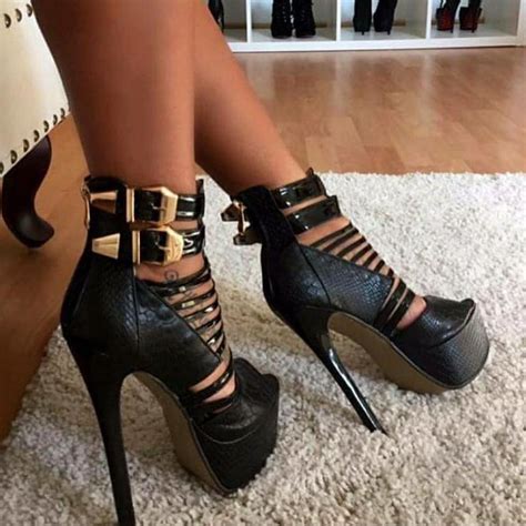 High Heels Shoes With Ankle Straps Extreme High Heels Hot High Heels Platform High Heels Sexy