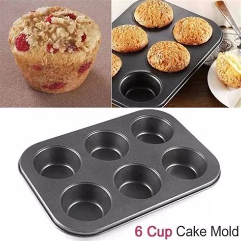 Molde Cupcake 6 Muffins Antiadherente Repostería Pack X2und Cuotas