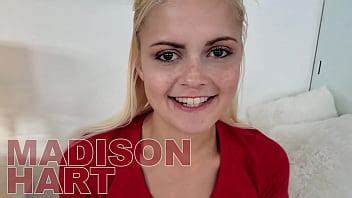 MADISON HART Cute Blonde Teen Huge Cock NO HANDS Blowjob And Cum Swallow WOW A XNXX