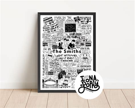 smiths greatest hits lyric print doodle iona poppy designs