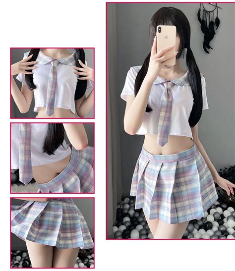 Yalove Sexy Lingerie Sexy Lattice Japanese Innocent Student Wear Jk Uniform Skirt Passion