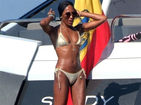Naomi Campbell Wows In Gold Bikini During Ibiza Getaway With Gal Pals