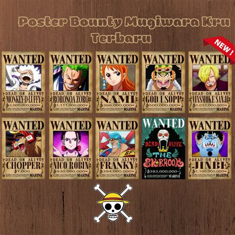 Jual 1 Set Poster Bounty One Piece Terbaru Poster Wanted Komplit Shp