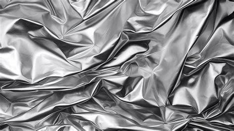 Abstract Background With Crumpled Silver Texture Of Aluminum Foil