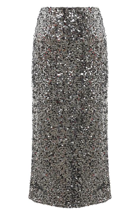 Женская серебряная юбка с пайетками DOROTHEE SCHUMACHER купить в ...