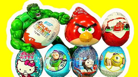 19 Surprise Eggs Zaini Eggs Unboxing Kinder Surprise Cars 2 Thomas