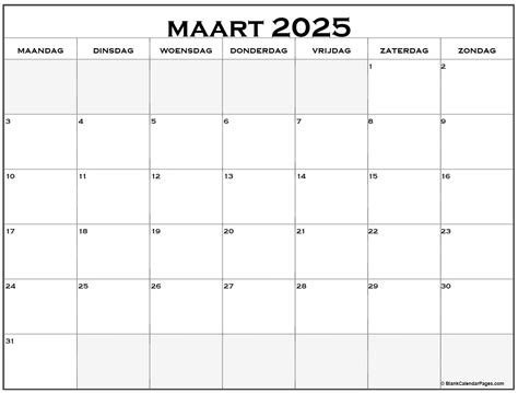 Maart Kalender Nederlandse Kalender Maart