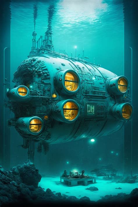 Underwater Submarine In Sci Fi Art