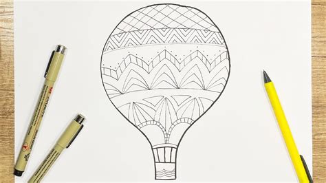 How To Draw A Hot Air Balloon For Beginners Easy Drawing Tutorial When You Are Bored YouTube