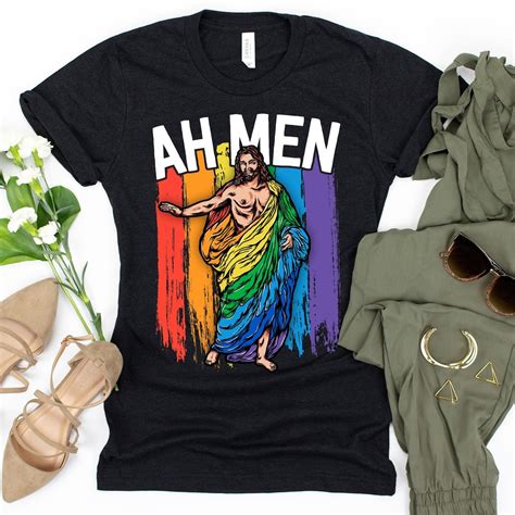 Ah Men T Shirt Gay Jesus Ah Men Pride Shirt Queer Pride Shirt Protest Shirt Equality