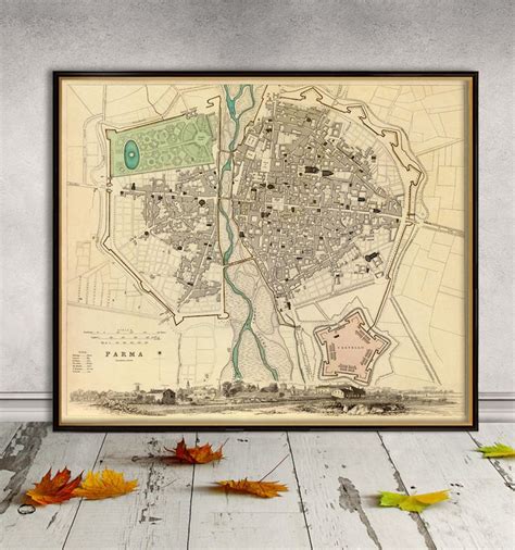 Parma Vintage Map Print Antique Parma Italy City Map Old Etsy