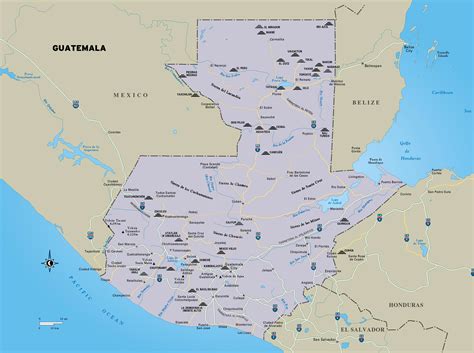 Large Detailed Map Of Guatemala With Roads Major Cities And Other