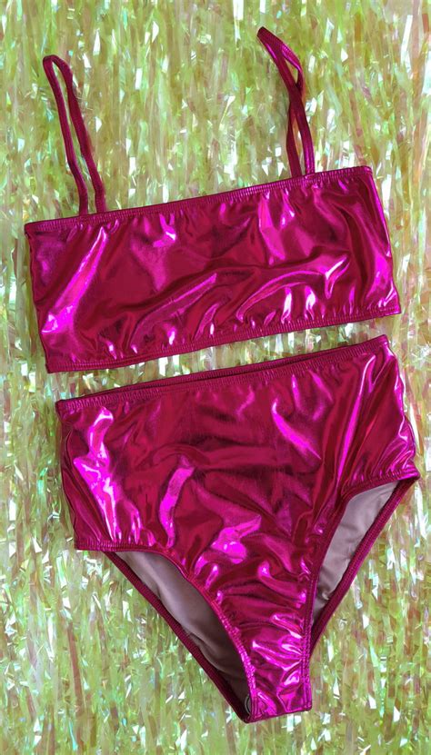 Conjunto Carnaval Top E Hot Pants Rosa Pink Metalizado M Elo