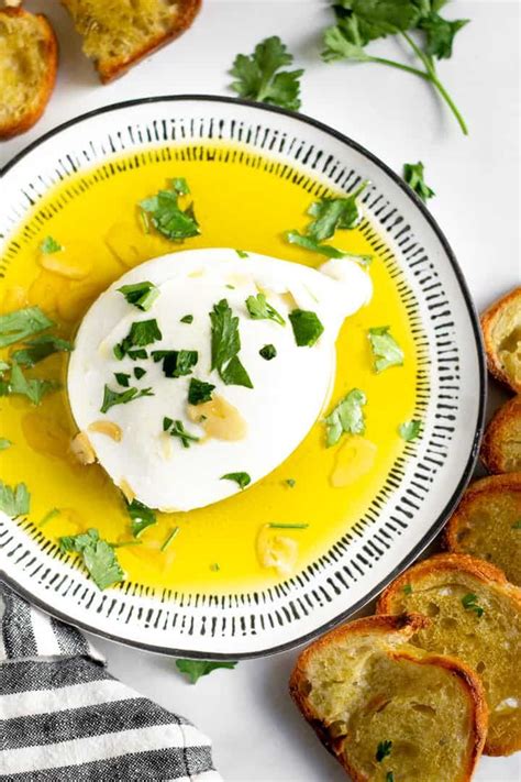 Easy Burrata Appetizer With Garlic Olive Oil Recipe Appetizer