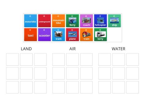 Means of transport - Group sort