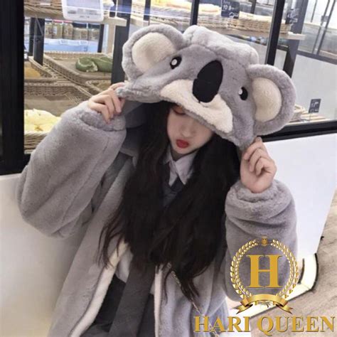 Jacket Super Hot Bear Ear Cap Super Soft Smooth Fur Coat Hariqueen Shopee Malaysia