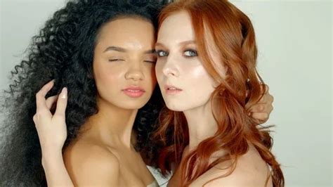 Pale Redhead Woman And Tanned Brunette I Stock Video Pond