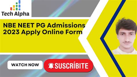 Nbe Neet Pg Admissions Apply Online Form Youtube