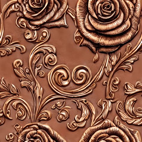 Elegant Tooled Leather Roses And Leaves Creative Fabrica