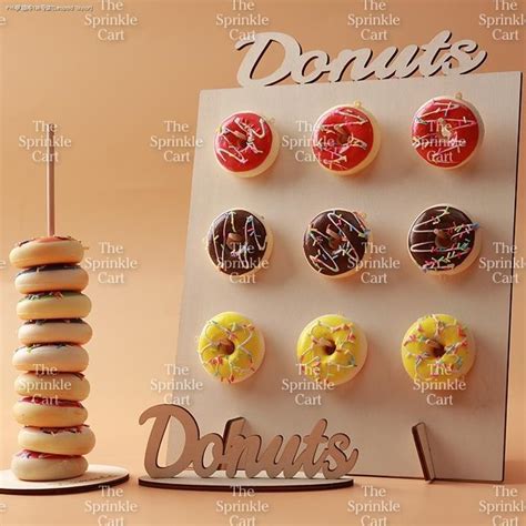 Wooden Donuts Wall Display Stand Holder Donut Sweets Doughnut Rack For