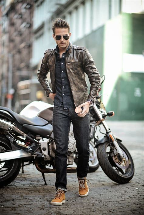 The Leather Jacket Mode Masculine Sharp Dressed Man Well Dressed