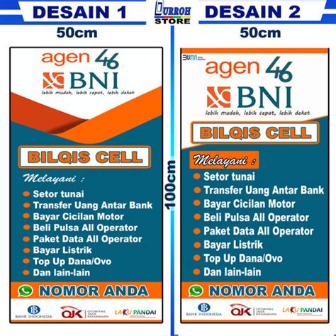 Jual Spanduk Banner Agen BNI 46 BANK BNI VERSI VERTIKAL 160X60