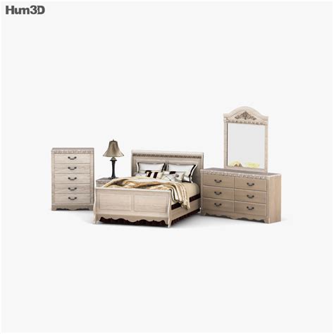 Ashley Silverglade Sleigh Bedroom Set 3d Model Download Furniture Set
