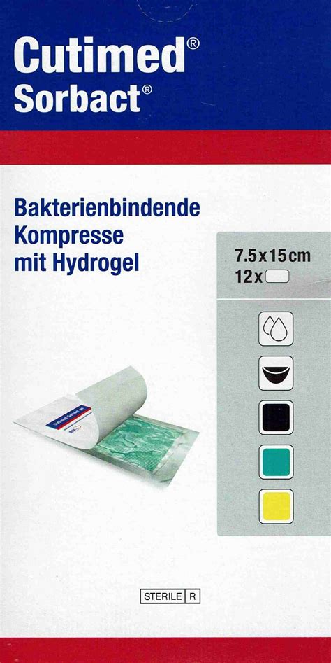 Cutimed Sorbact Gel Mit Hydrogel Antimik Kompresse Steril 7 5x15cm