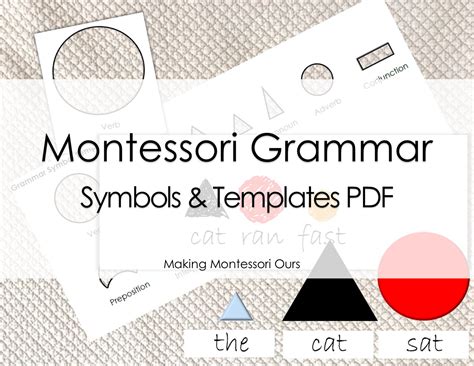 Montessori Grammar Symbols & Templates Package PDF - Etsy