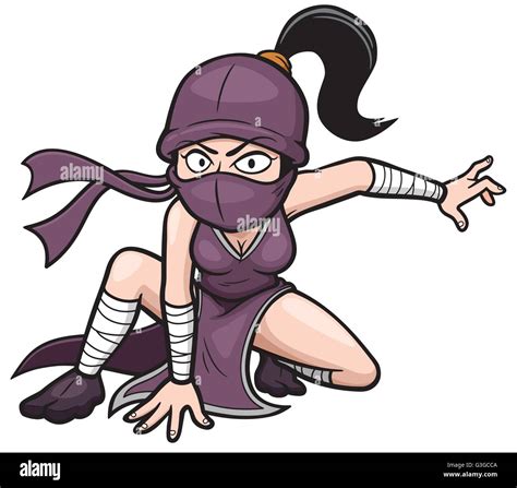 Vector illustration of Cartoon Female Ninja Stock Vector Image & Art ...