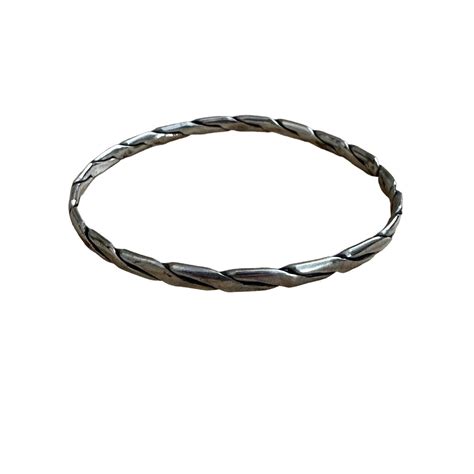 Vintage Sterling Silver Twisted Rope Bangle Bracelet Grailed