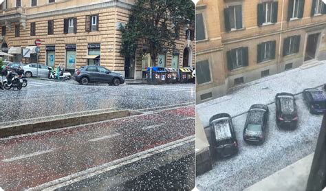 Maltempo A Roma Grandine E Ghiaccio Sulla Capitale Strade Imbiancate