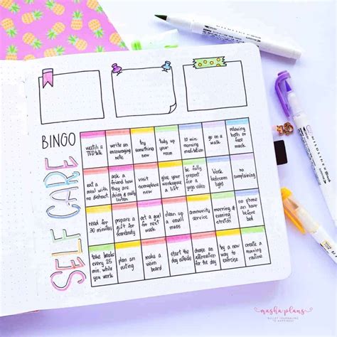 Blissful Self Care Bullet Journal Spreads Masha Plans