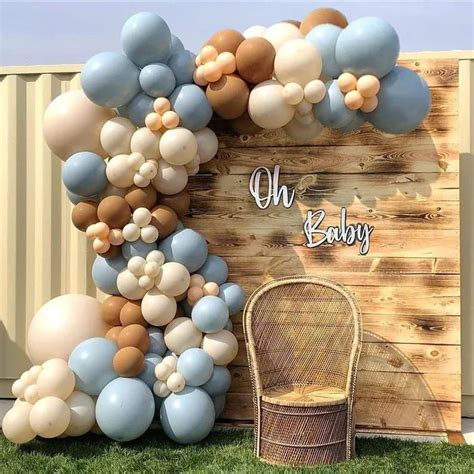 Diy Teddy Bear Balloon Garland Kit Brown Nude Blue Balloon Artofit