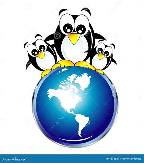 Save the penguins stock vector. Illustration of glossy - 7536827