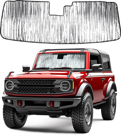 Amazon Jimen For Bronco Windshield Sun Shade American Flag Front