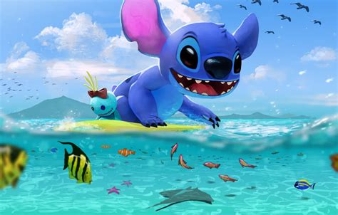 Stitch Beach Background