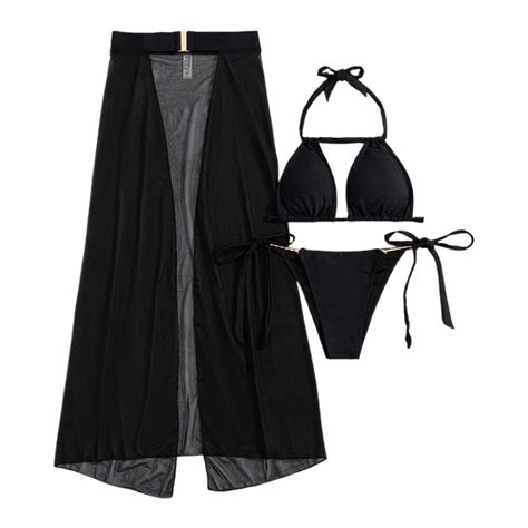 DGQPLPD Bikini Sets Summer Swimsuit Sets Stylish Women S Three Piece Backless Bikini Set