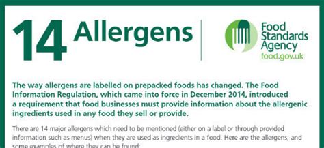 Food Standards Agency Allergens