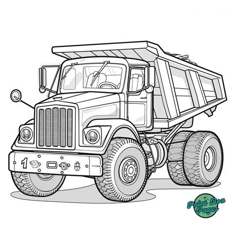 Big Dump Truck Coloring Page Free Printable