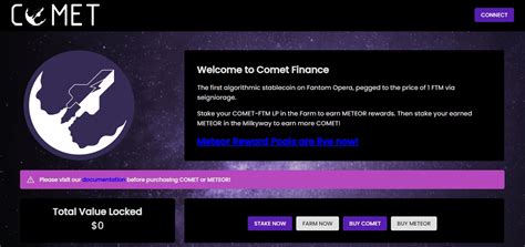 comet finance reserve currency  fantom