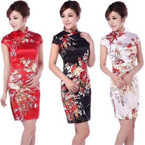 Novas Mulheres Senhoras Floral Elegante Manga Curta Cheongsam Mostram