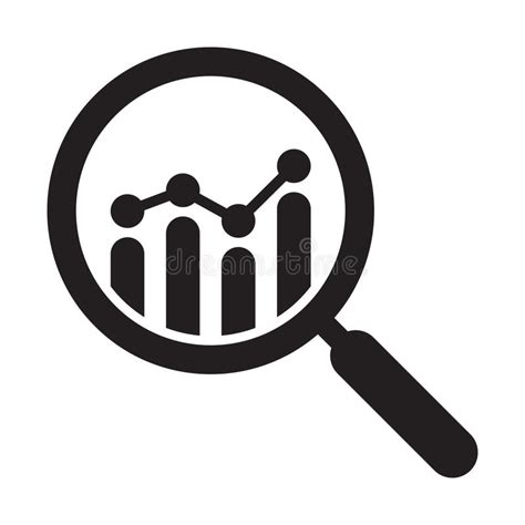 Icono Anal tico Del Vector Lupa Con La Carta De Barra Stock de ilustración Ilustración de