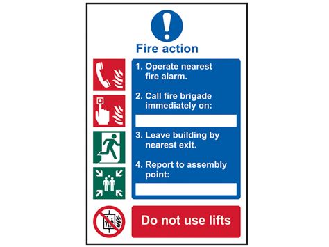 Fire Action Procedure Style 1 Pvc Sign 200 X 300mm