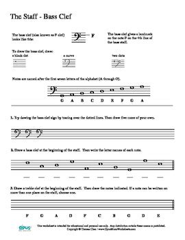 Free Printable Bass Clef Worksheets