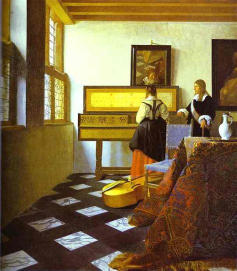 Reproductions D Art La Leçon De Musique De Jan Vermeer 1632 1675 Netherlands