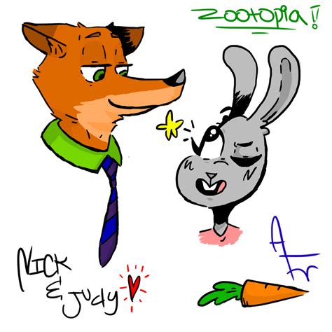 Zootopia Nick And Judy By Afraart On Deviantart