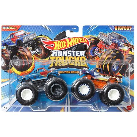 Hot Wheels Monster Trucks Demolition Doubles Bigbite Vs Bigfoot Db Os Monster Kisaut Szett